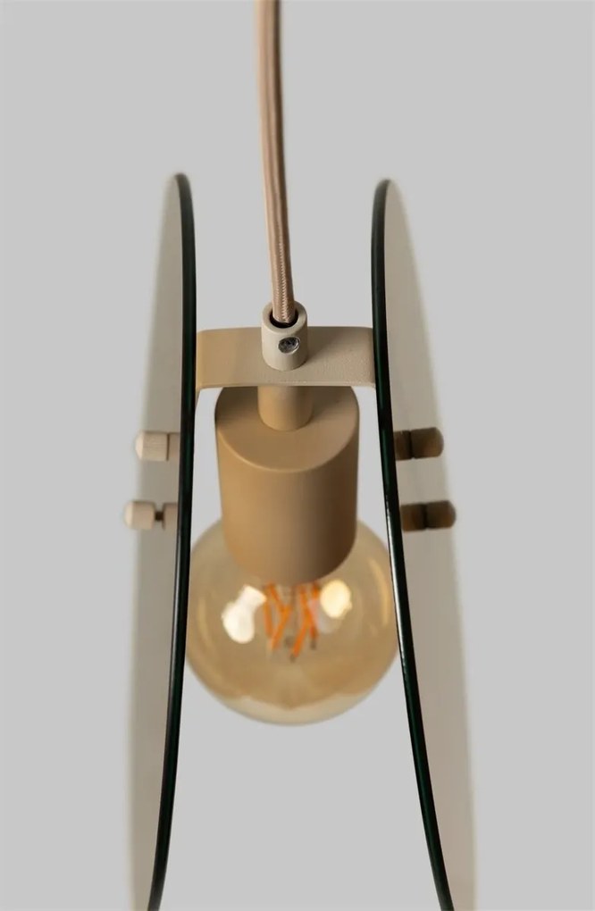 Pendul din metal sand si sticla chihlimbar Toledo