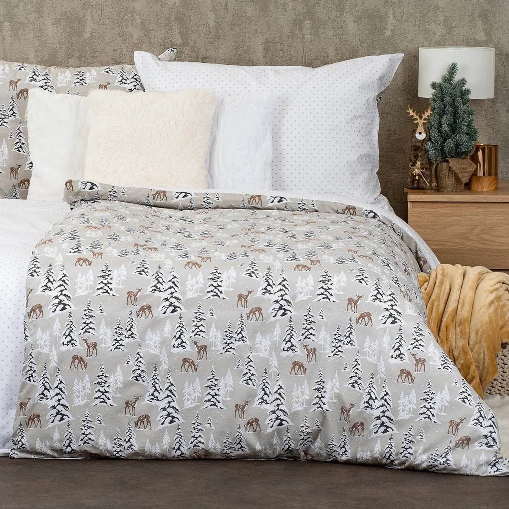 Lenjerie de pat din bumbac 4Home Christmas forest, 140 x 200 cm, 70 x 90 cm