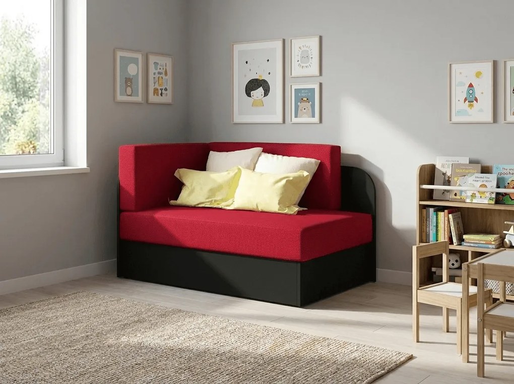 Canapea extensibila mica ROSA, rosie/neagra