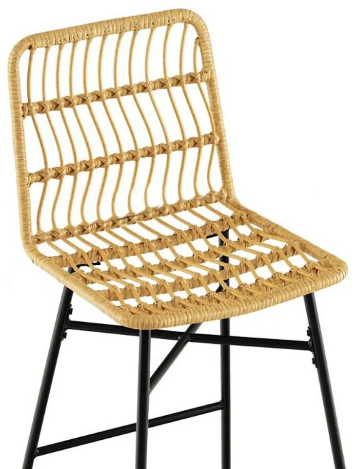 Scaune de bar din ratan sintetic, set de 2