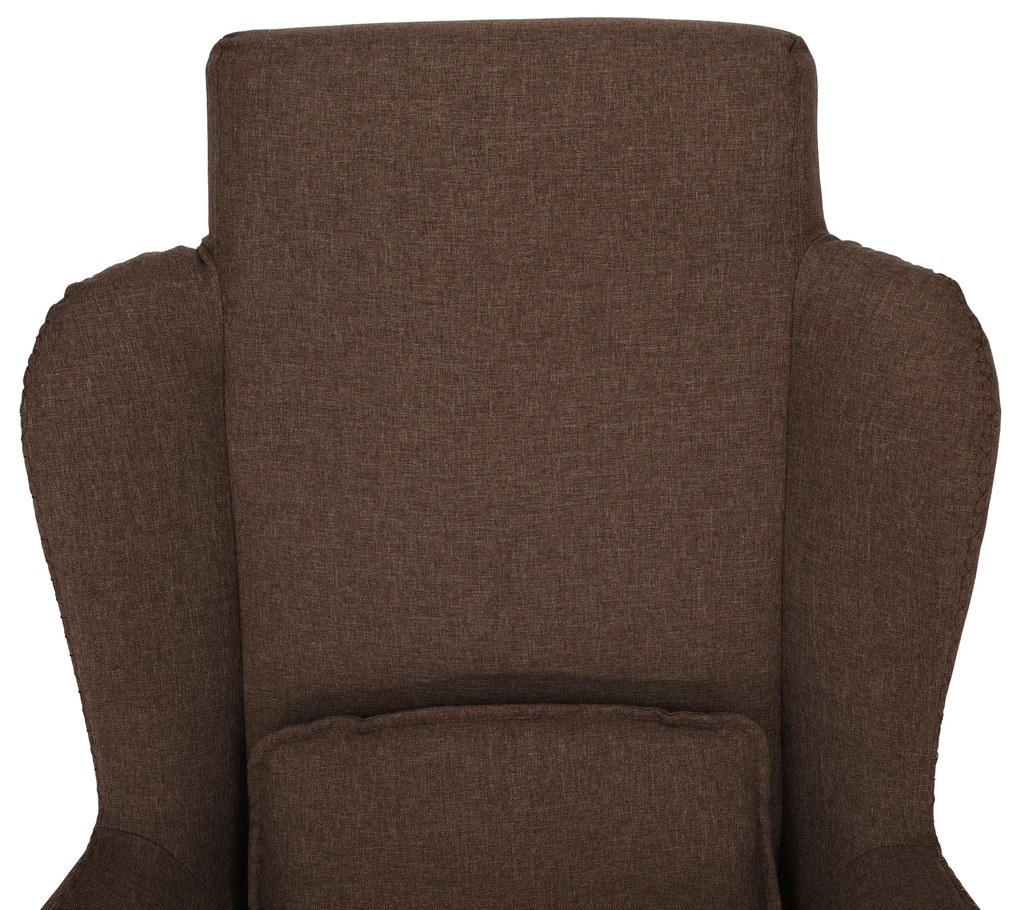 Fotoliu balansoar, material textil maro deschis/lemn, HARPER