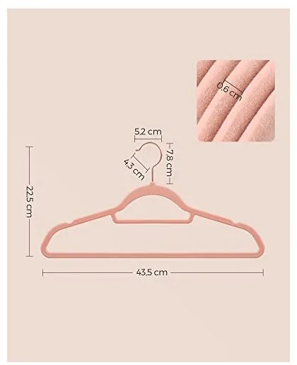 Set 30 umerase, Songmics, 43.5 cm, CRF21PK30, Roz