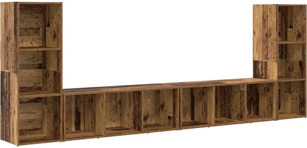 vidaXL Set comodă TV 4 pcs Lemn Vechi 37 x 35 x 107 cm Lemn compozit