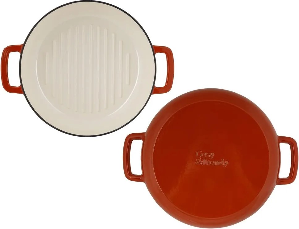 Tigaie grill fontă emailată 28 cm Ruginiu Fontestic Cosy &amp; Trendy 6865922