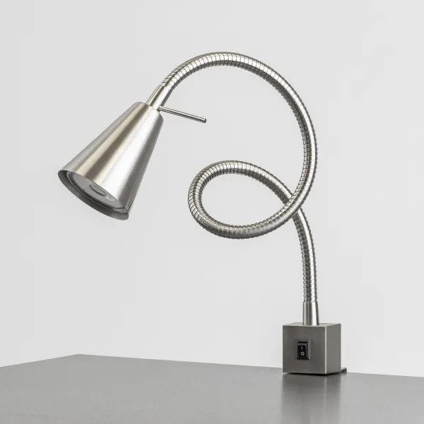 Lampă LED cu clemă, 1x GU10, 4,7 W, 230 V, crom mat