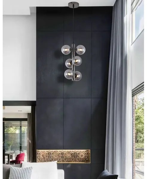 Lustră LED pe cablu Wofi 6014-605W VILLA 6xG9/3W/230V negru