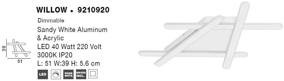 Lustra/Plafoniera LED design modern WILLOW White
