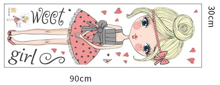 Autocolant de perete „O fată în rochie 2” 56x86cm