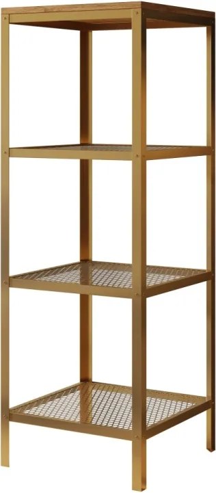 Raft metalic pentru carti, 40x113.4x40 cm, Reli, ADRK Furniture (Culoare: Alb / Negru)