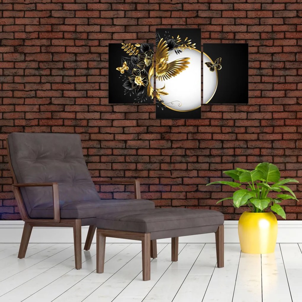 Tablou - Bile cu motive aurii (90x60 cm)