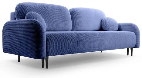 Canapea extensibilă tapițată CLOUDY, 3 locuri, albastră