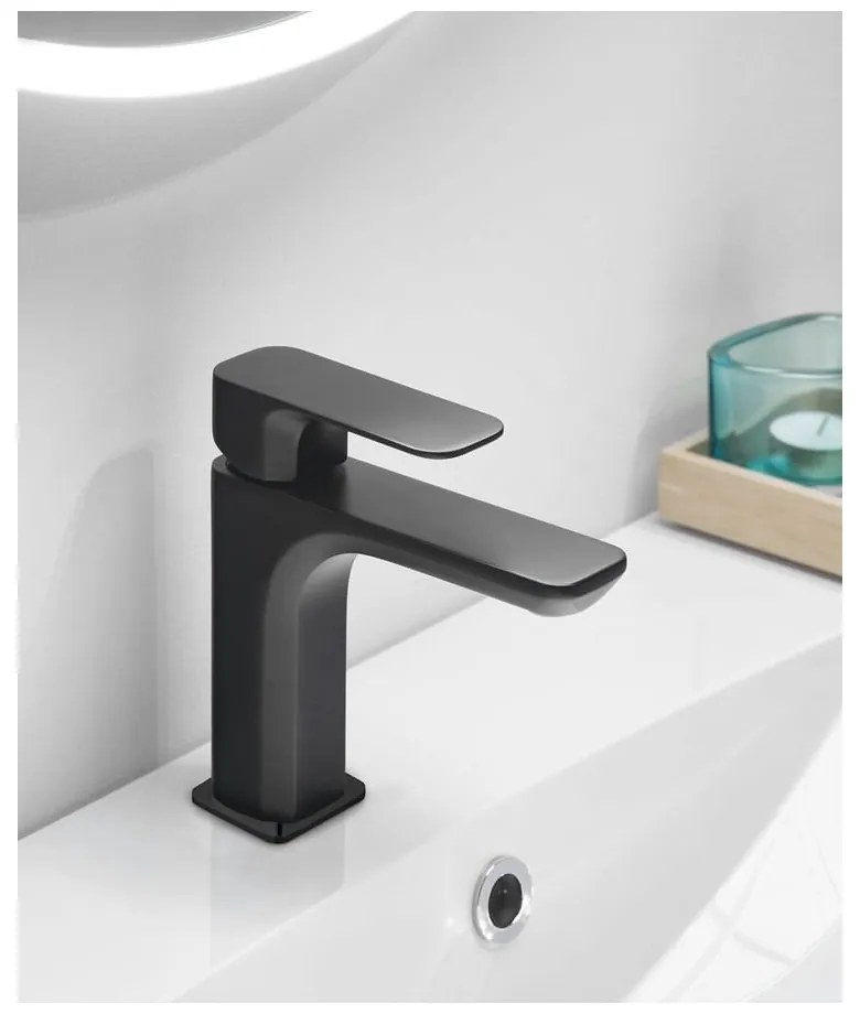 Baterie negru-mat pentru chiuvetă înaltă Spy – Sapho