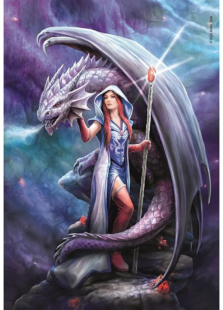 Fantasy Dragon Mage Puzzle Compact 1000 de piese Anne Stokes de la Clementoni