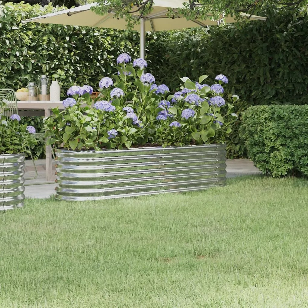 vidaXL Strat înălțat grădină 152x40x36 cm oțel galvanizat