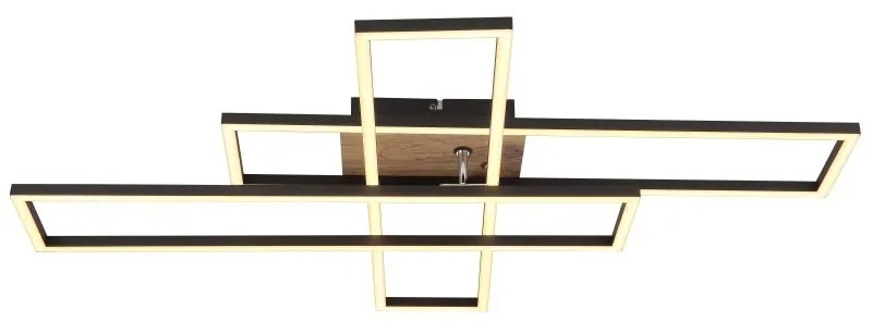Plafoniera LED moderna DAKARI negru/lemn