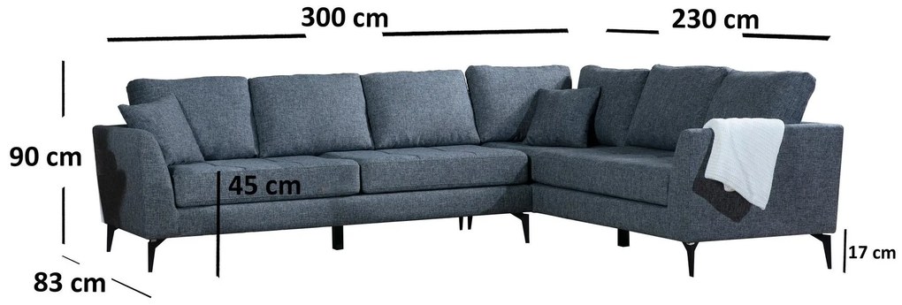Colțar Temparina (D) (gri închis + negru). 1106991