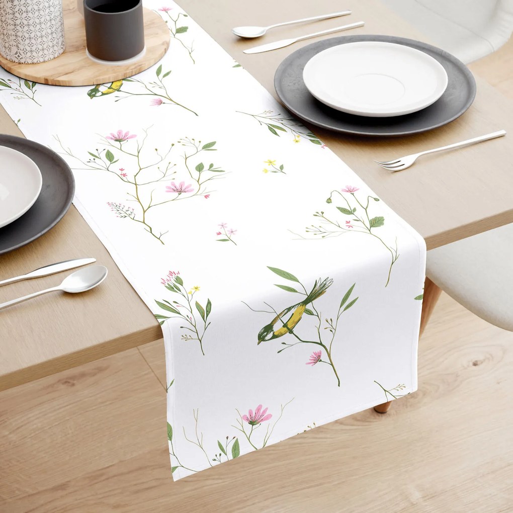Goldea napron de masă 100% bumbac - viața în natură 35x180 cm