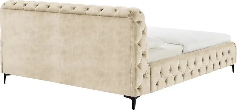 Pat elegant tapitat cu catifea Modern Barock 180x200cm, sampanie