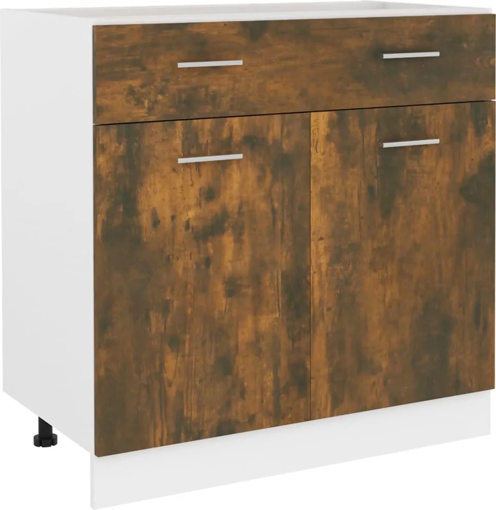 vidaXL Dulap inferior cu sertar “Lyon”, stejar fumuriu