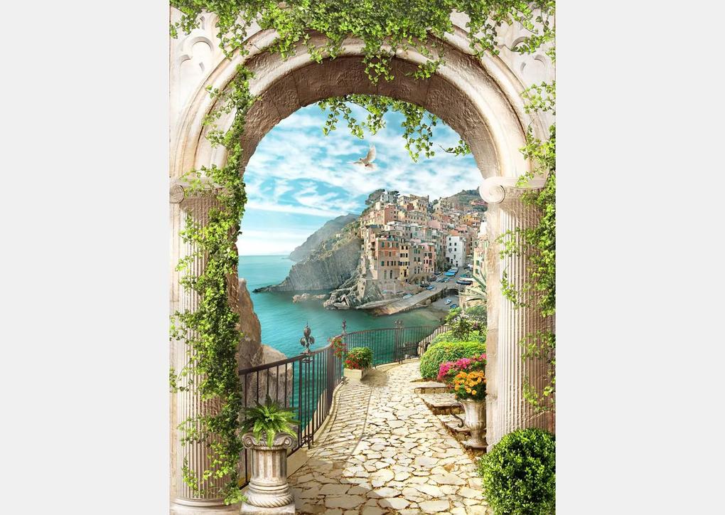 Fototapet. Arcada cu Panorama spre Parcul National Cinque Terre, Italia.Art.050172