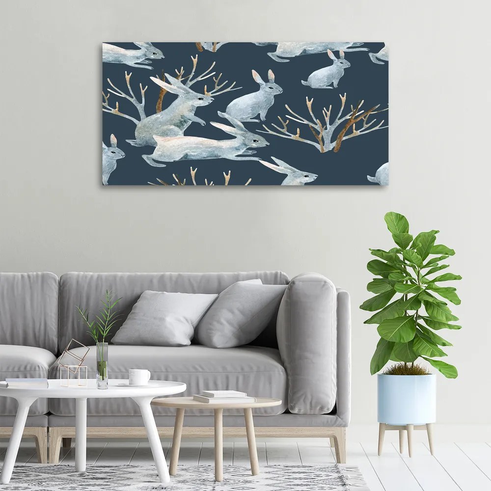 Imprimare tablou canvas Iepuri de iarnă