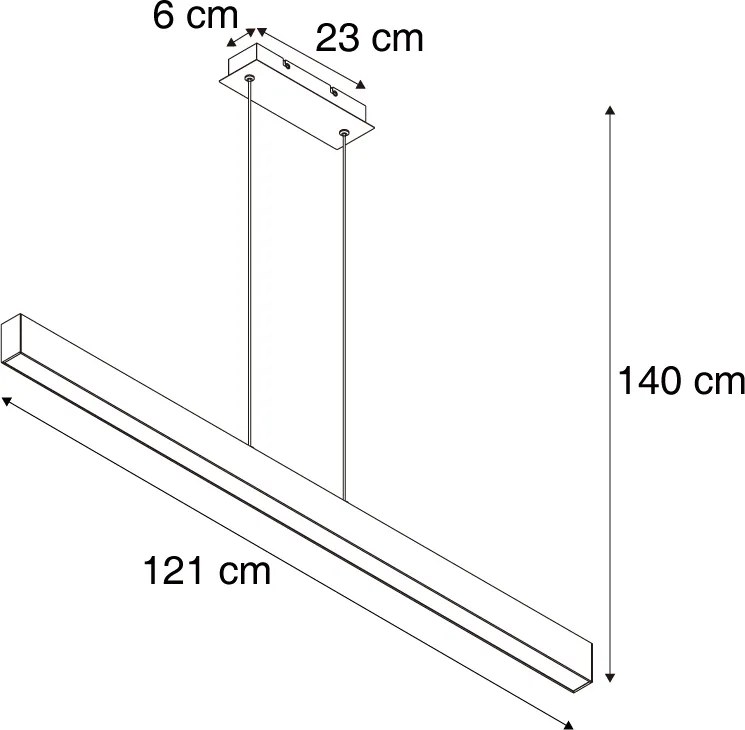 Lampă suspendată albă incl. LED cu dimmer în 3 trepte 2700-4000K cu comutator DIP - Keane