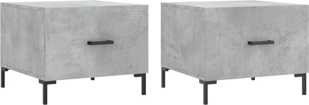 vidaXL Măsuțe de cafea, 2 buc., gri beton, 50x50x40 cm, lemn compozit