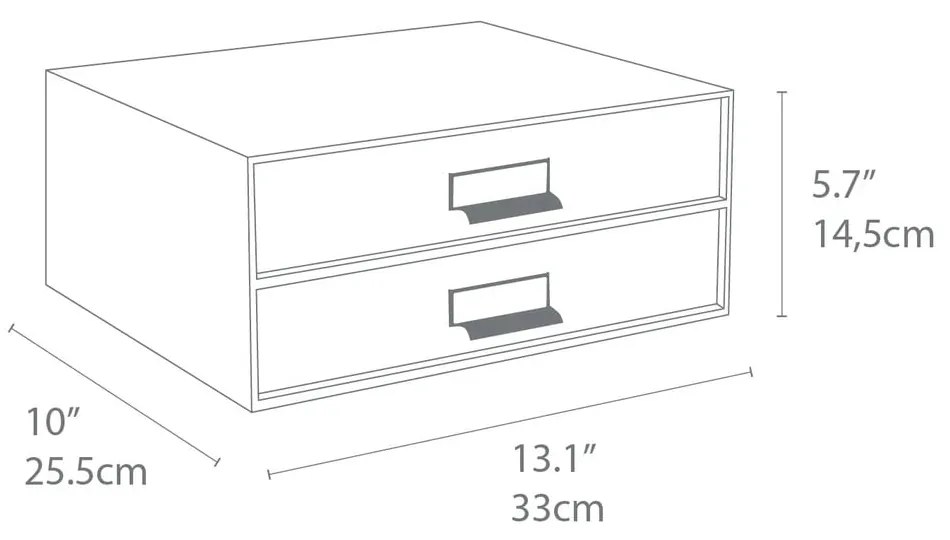 Cutie cu 2 sertare Bigso Box of Sweden Birger, bej