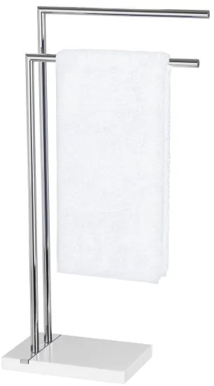 WENKO 20487100 - Suport pentru prosoape NOBLE, 45,5 x 82 cm, crom lucios/alb