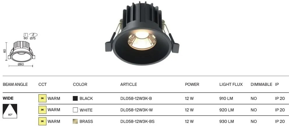 Spot LED incastrabil iluminat tehnic Round D-8cm alb