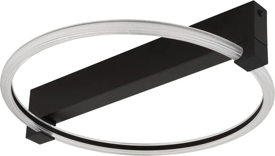 Globo 48050DS - Plafonieră LED FLETCHER LED/15W/230V 41,4x38 cm neagră