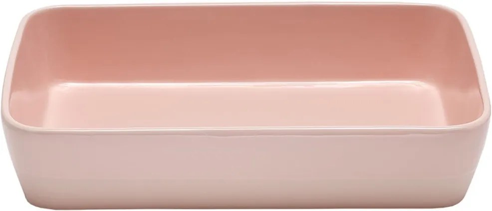 Formă pentru copt din ceramică Ladelle Dipped, 40 x 24,6 cm, roz pastel