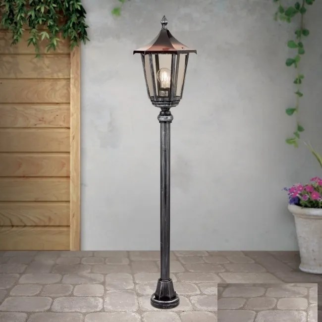 Stalp iluminat exterior stil clasic IP43 H116 Hermine AL 11K/82514/A schwarz-silber OR