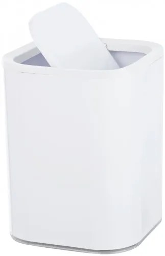 Cos de gunoi pentru baie, din plastic, Oria Alb, 7L, L19,5xl19,5xH25 cm
