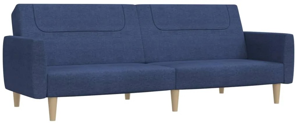 337409 vidaXL Canapea extensibilă cu 2 locuri, albastru, material textil
