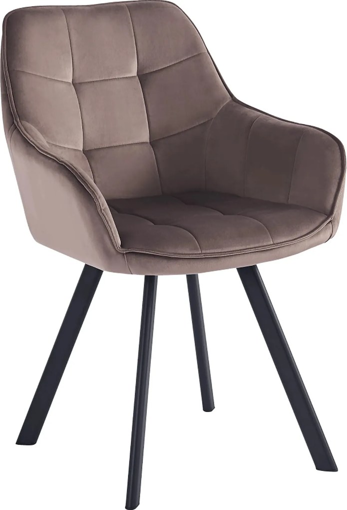 Scaun PETIN, stofa catifelata gri - Bluvel 38, 59x62x85 cm