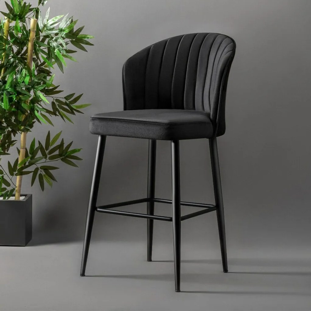 Set de scaune de bar Rubi Black, 4 buc., 4 buc