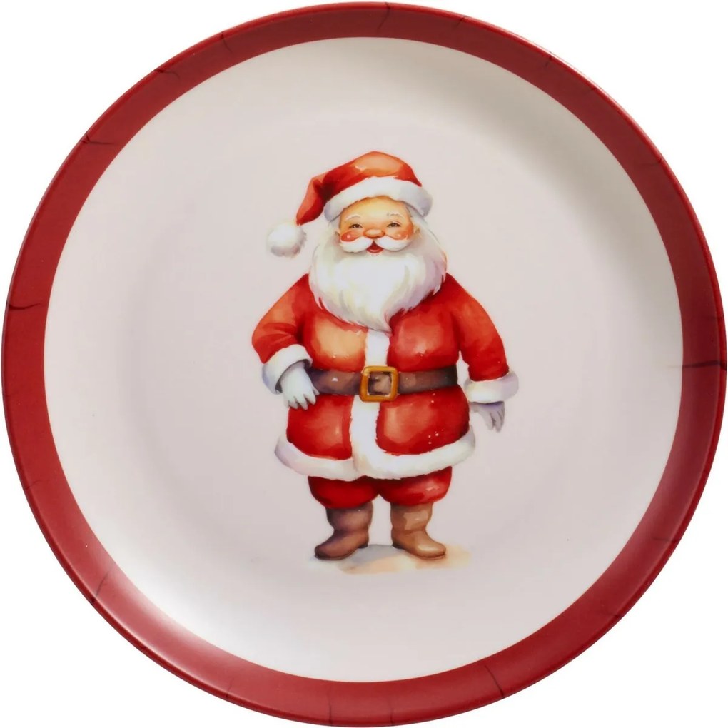 Set de masă pentru copii din melamină Moș Crăciun,5 piese