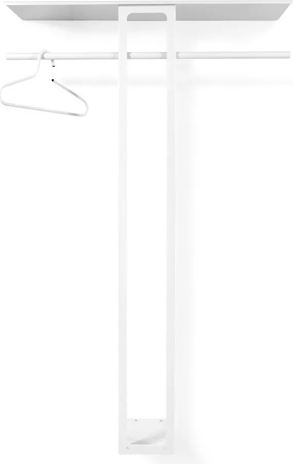 Cuier de perete alb cu raft din oțel 100 cm Luno Large – Spinder Design