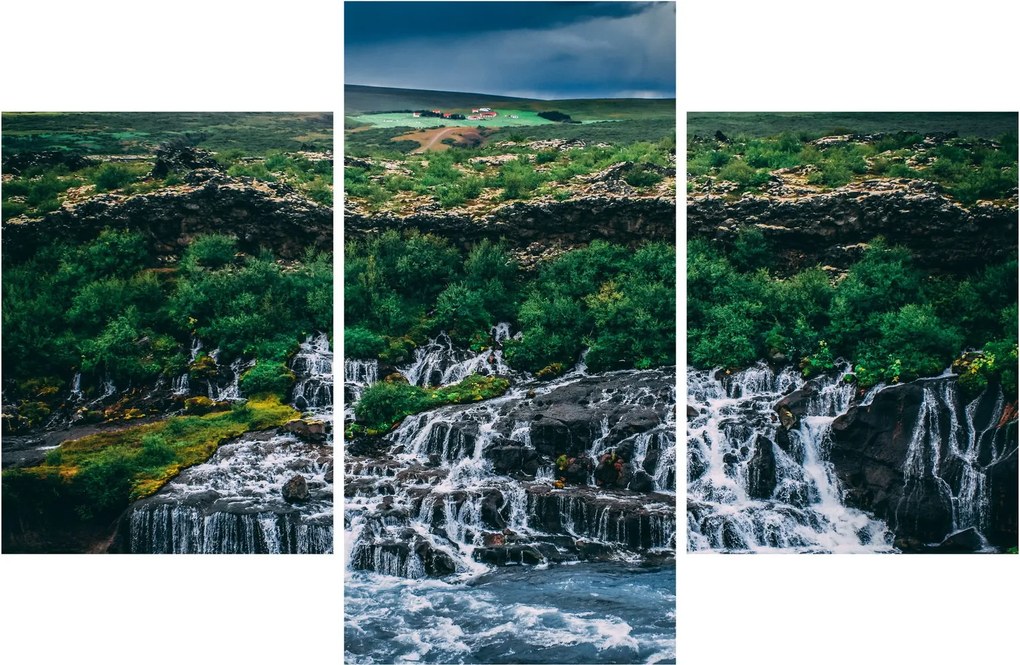 Tablou cu cascade în natură (90x60 cm)