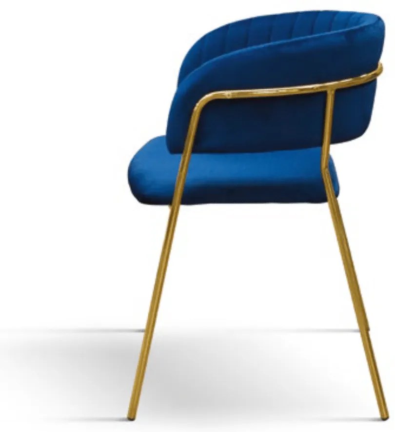 Scaun Milano, structura metalica aurie, catifea - ALBASTRU - CATIFEA - AURIU - STANDARD