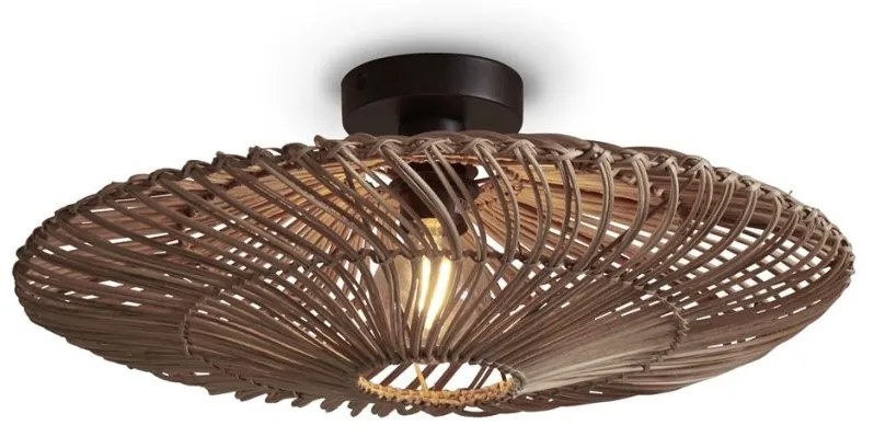 Plafoniera eco din ratan Zanzibar flat 55cm L, nat