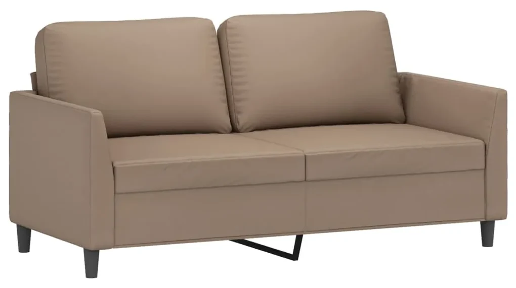 348922 vidaXL Canapea cu 2 locuri, cappuccino, 140 cm, piele ecologică