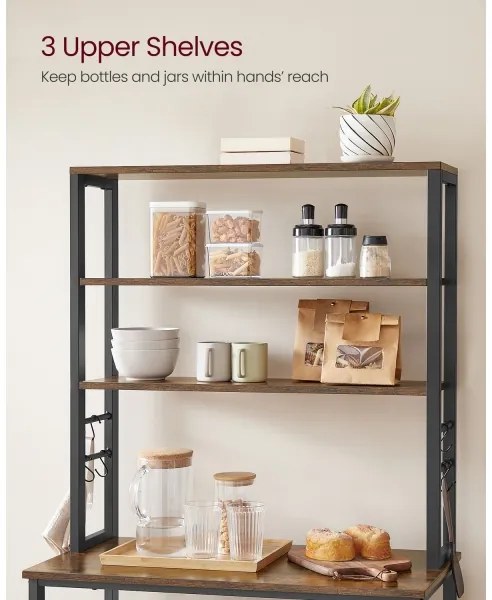 Etajeră pentru bucătărie MARGE, maro/negru