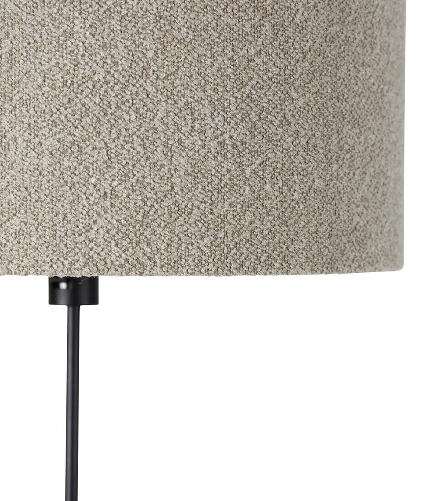 Lampa de podea neagra reglabila cu abajur boucle taupe 50 cm - Parte