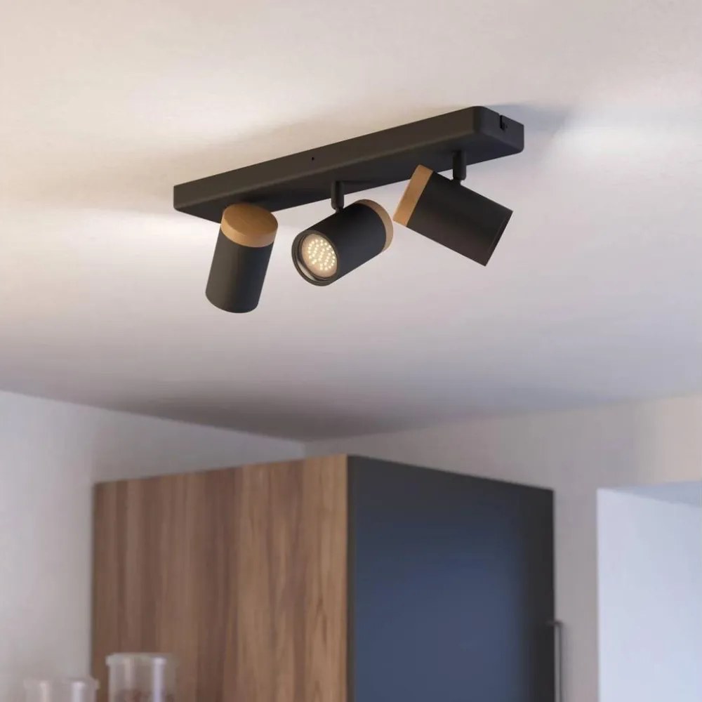 Eglo 300002 - Corp de iluminat spot pentru baie CONSUMA 3xGU10/3W/230V IP44 negru/bej