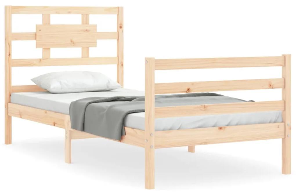 3194431 vidaXL Cadru de pat cu tăblie, 100x200 cm, lemn masiv