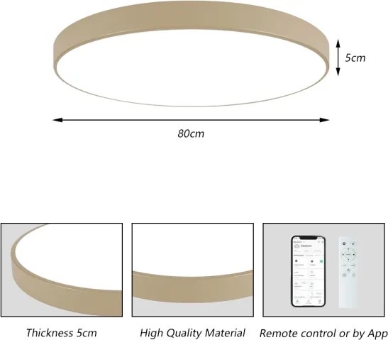 Brilagi - Corp de iluminat LED dimabil POOL SMART LED/100W/230V, 80 cm, bej, Wi‑Fi Tuya + telecomandă