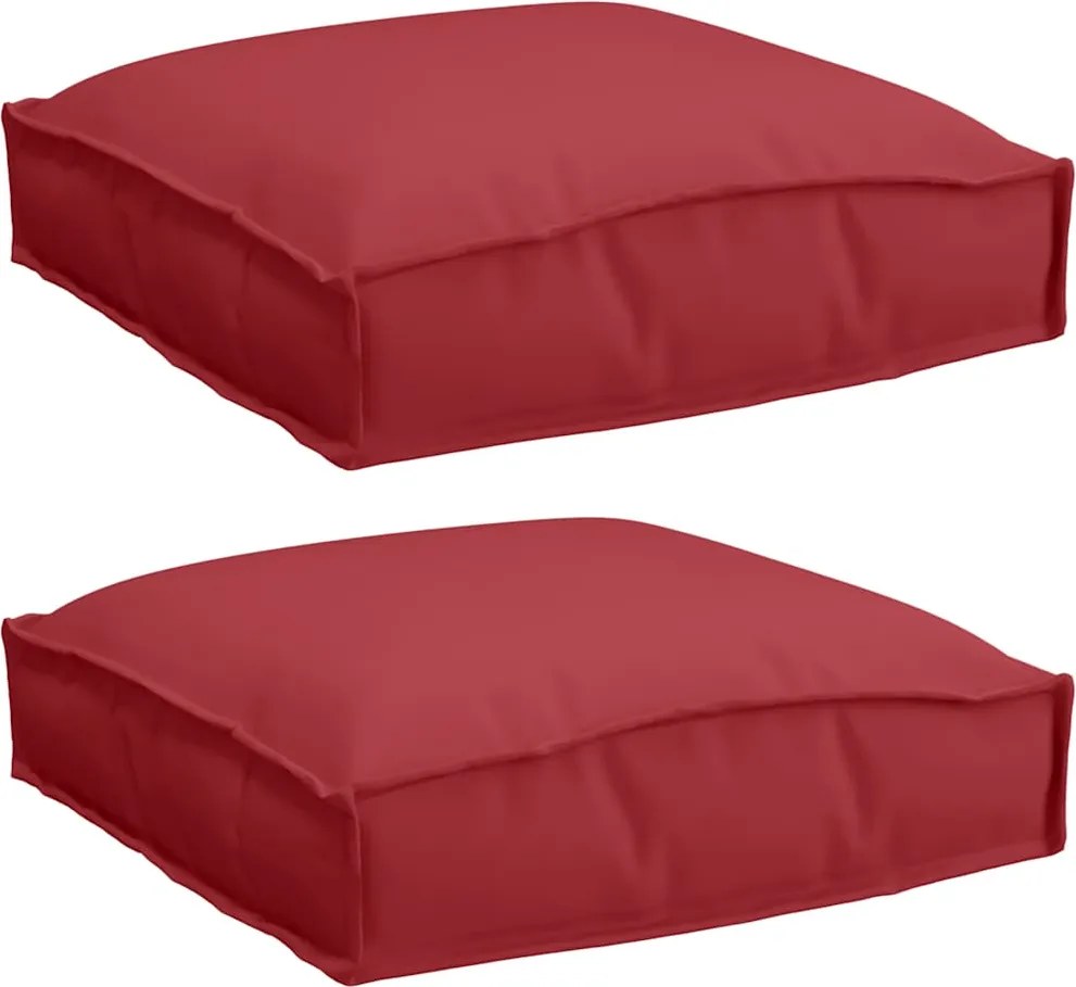 vidaXL Pernă 2 pcs Roșu Vin 40 x 40 x 8 cm Material Oxford