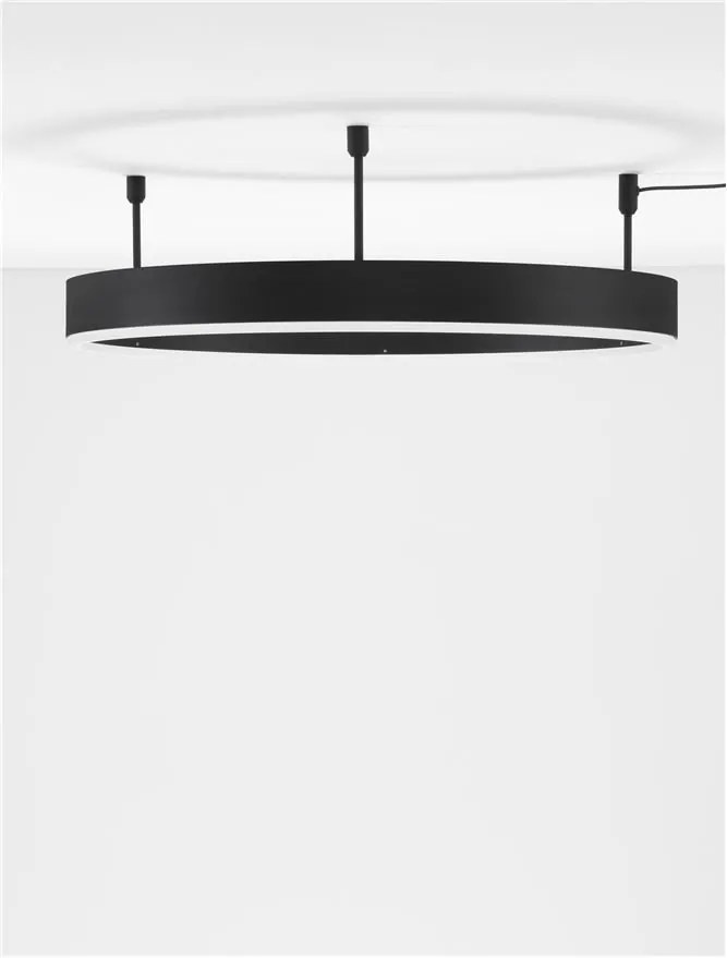 Lustra/Plafoniera LED dimabila design circular MOTIF Black 60cm